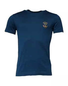Футболка мужская с круглым вырезом Blue Crown Bee из хлопка Dolce & Gabbana