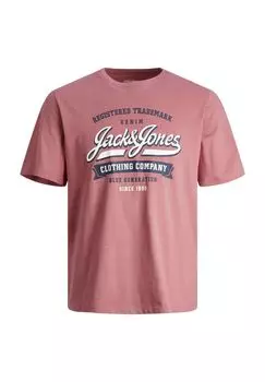 Футболка мужская с круглым вырезом, мотив Jack & Jones, цвет Mesa Rose