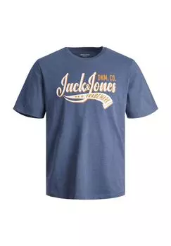 Футболка мужская с круглым вырезом, мотив Jack & Jones, цвет Ensign