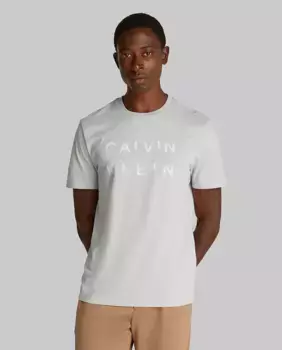 Футболка мужская с логотипом Calvin Klein, светло-серый
