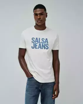 Футболка мужская с логотипом Salsa Jeans, белый