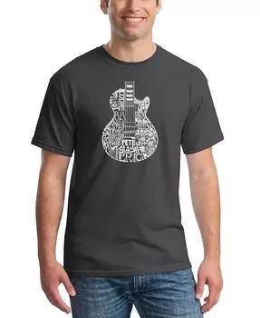 Футболка мужская с надписью Rock Guitar Head Word Art LA Pop Art, серый