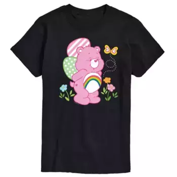 Футболка мужская с принтом "Care Bears" - Cheer Bear в пасхальной сцене Licensed Character, черный