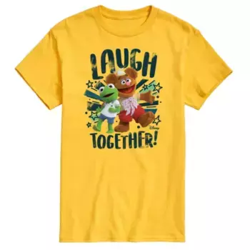 Футболка мужская с принтом "Маппет-Бэби смеются вместе" Disney, желтый