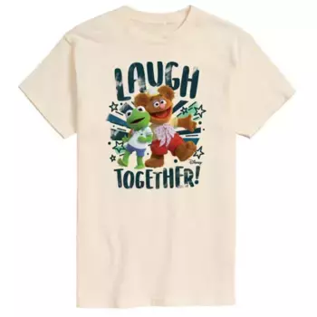 Футболка мужская с принтом "Маппет-Бэби смеются вместе" Disney, бежевый