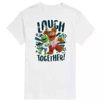 Футболка мужская с принтом "Маппет-Бэби смеются вместе" Disney, белый