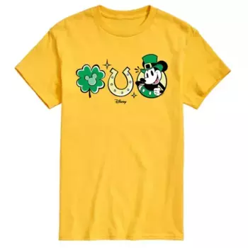 Футболка мужская с принтом Микки Мауса ко Дню святого Патрика Disney, желтый