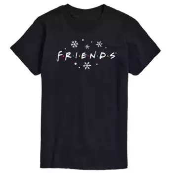 Футболка мужская с принтом снежинок и логотипом Friends Licensed Character, черный