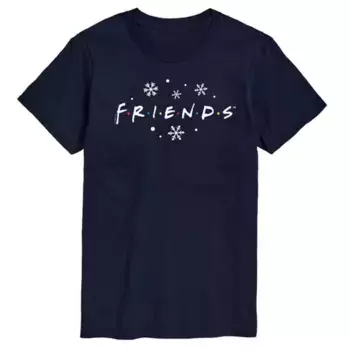 Футболка мужская с принтом снежинок и логотипом Friends Licensed Character, синий