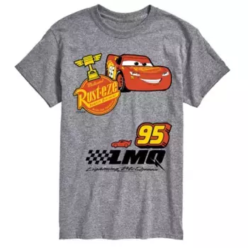 Футболка мужская с принтом в стиле пэчворк Cars Disney, серый
