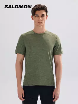Футболка мужская Salomon Outline быстросохнущая, зеленый
