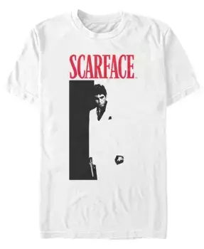 Футболка мужская "Scarface" с культовым черно-белым постером фильма Fifth Sun, белый