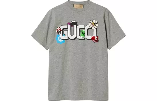 Футболка мужская серая Gucci, серый