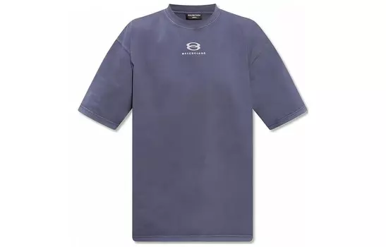 Футболка мужская серая/синяя Balenciaga, серый/синий