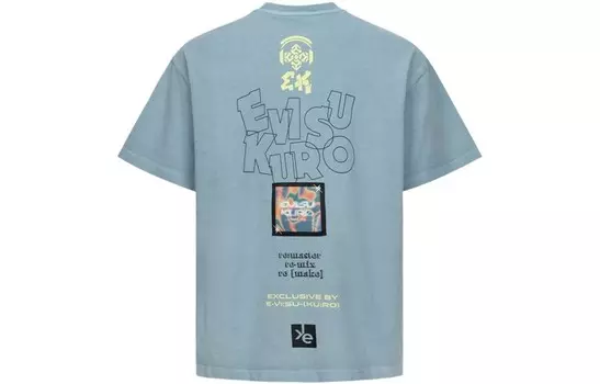 Футболка мужская серая/синяя Evisu, серый/синий