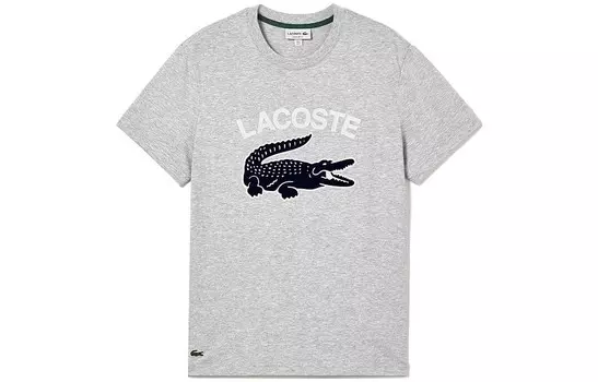 Футболка мужская серебристо-серая Lacoste, серый
