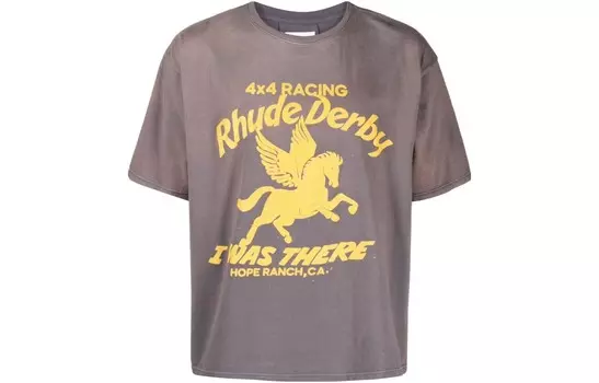 Футболка мужская серо-коричневая Rhude, коричневый