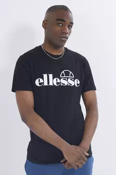Футболка,Мужская,Серый Марл Ellesse, черный