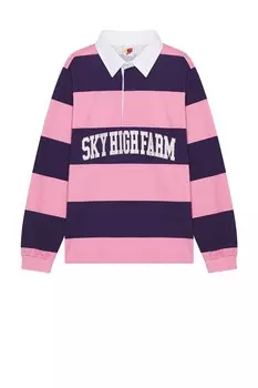 Футболка мужская Shf Rugby Polo Sky High Farm Workwear, цвет Pink Stripe