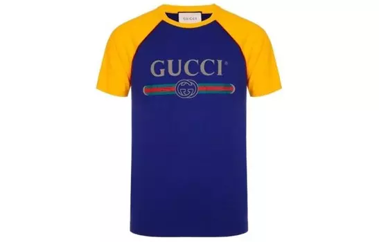 Футболка мужская синяя Gucci, синий