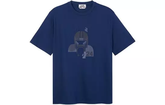 Футболка мужская синяя Hermes, синий