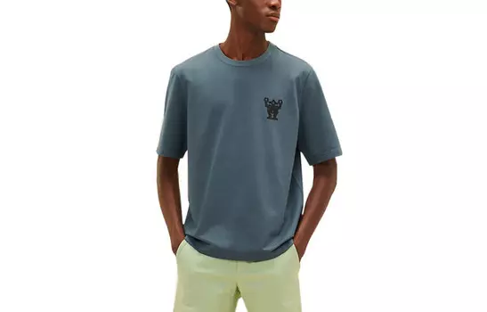 Футболка мужская синяя Hermes, синий