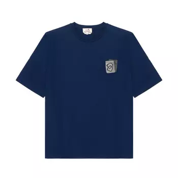 Футболка мужская синяя Hermes, синий