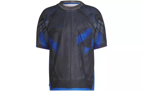 Футболка мужская синяя с черными надписями Adidas Originals, синий