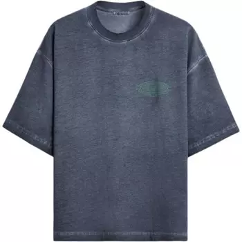 Футболка мужская синяя стираная Zara, синий