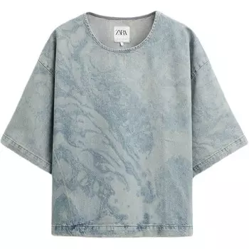 Футболка мужская синяя Zara, синий