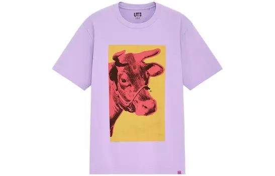 Футболка мужская сиреневая Uniqlo, светло-фиолетовый