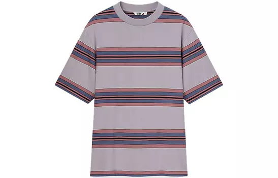 Футболка мужская сиреневая Uniqlo, светло-фиолетовый