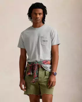 Футболка мужская слегка приталенная из хлопка Polo Ralph Lauren, цвет Blanco Hielo