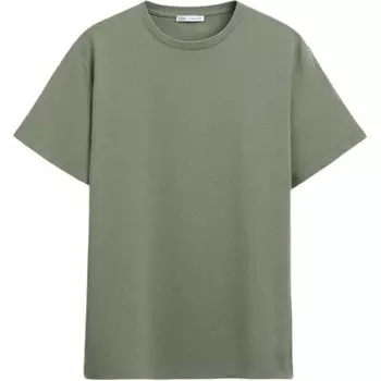 Футболка мужская средне-зеленая Zara, зеленый