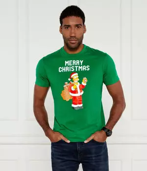 Футболка мужская St.Barth с рождественским принтом, зеленый