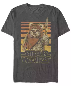 Футболка мужская Star Wars Classic Ewok с градиентными полосками, короткий рукав Fifth Sun, серый
