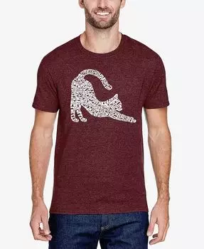Футболка мужская Stretching Cat Premium Blend Word Art LA Pop Art, красный