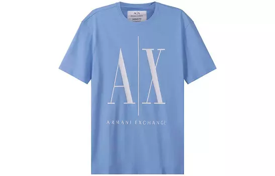 Футболка мужская светло-голубая Armani Exchange, светло-голубой