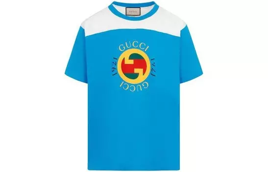 Футболка мужская светло-голубая Gucci, светло-голубой