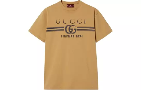 Футболка мужская светло-коричневая Gucci, коричневый