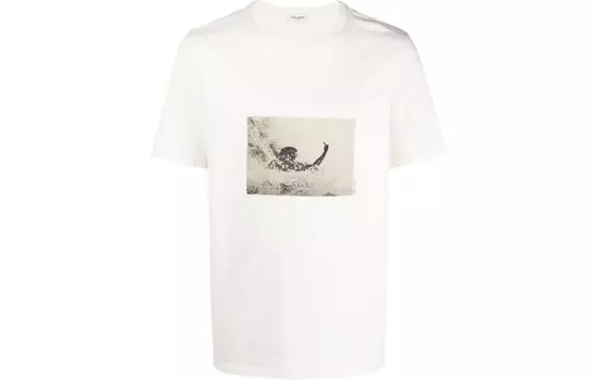 Футболка мужская светло-коричневая Saint Laurent, коричневый