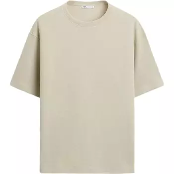 Футболка мужская светло-песочная Zara, цвет Light Sandy