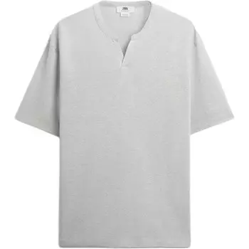 Футболка мужская светло-серая Zara, серый