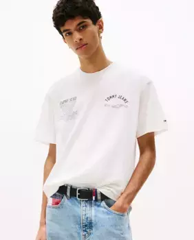Футболка мужская свободного кроя с коротким рукавом Tommy Jeans, белый