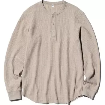 Футболка мужская темно-бежевая Uniqlo, темно-бежевый