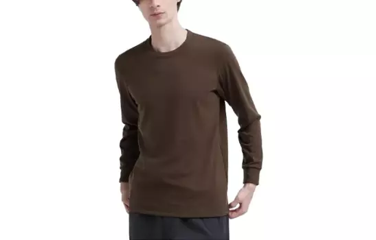 Футболка мужская темно-коричневая Uniqlo, коричневый
