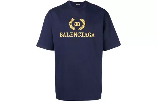 Футболка мужская темно-синяя Balenciaga, синий