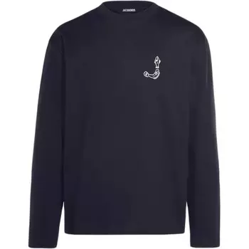 Футболка мужская темно-синяя/глубокая темно-синяя Jacquemus, темно-синий/темно-синий