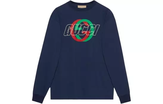 Футболка мужская темно-синяя Gucci, темно-синий