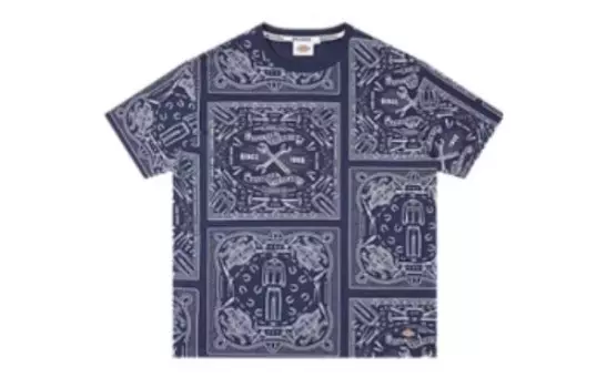 Футболка мужская темно-синяя с принтом снизу Dickies, темно-синий